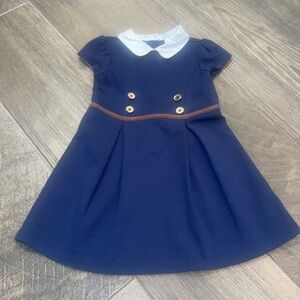 Janie & Jack Size 3 Collared Ponte Navy Dress